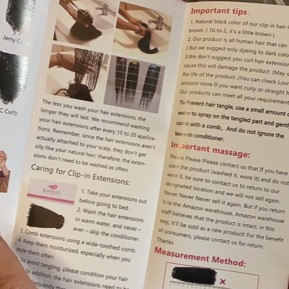 NIB lovrio 16” hair extensions w clips and comb - Picture 9 of 10